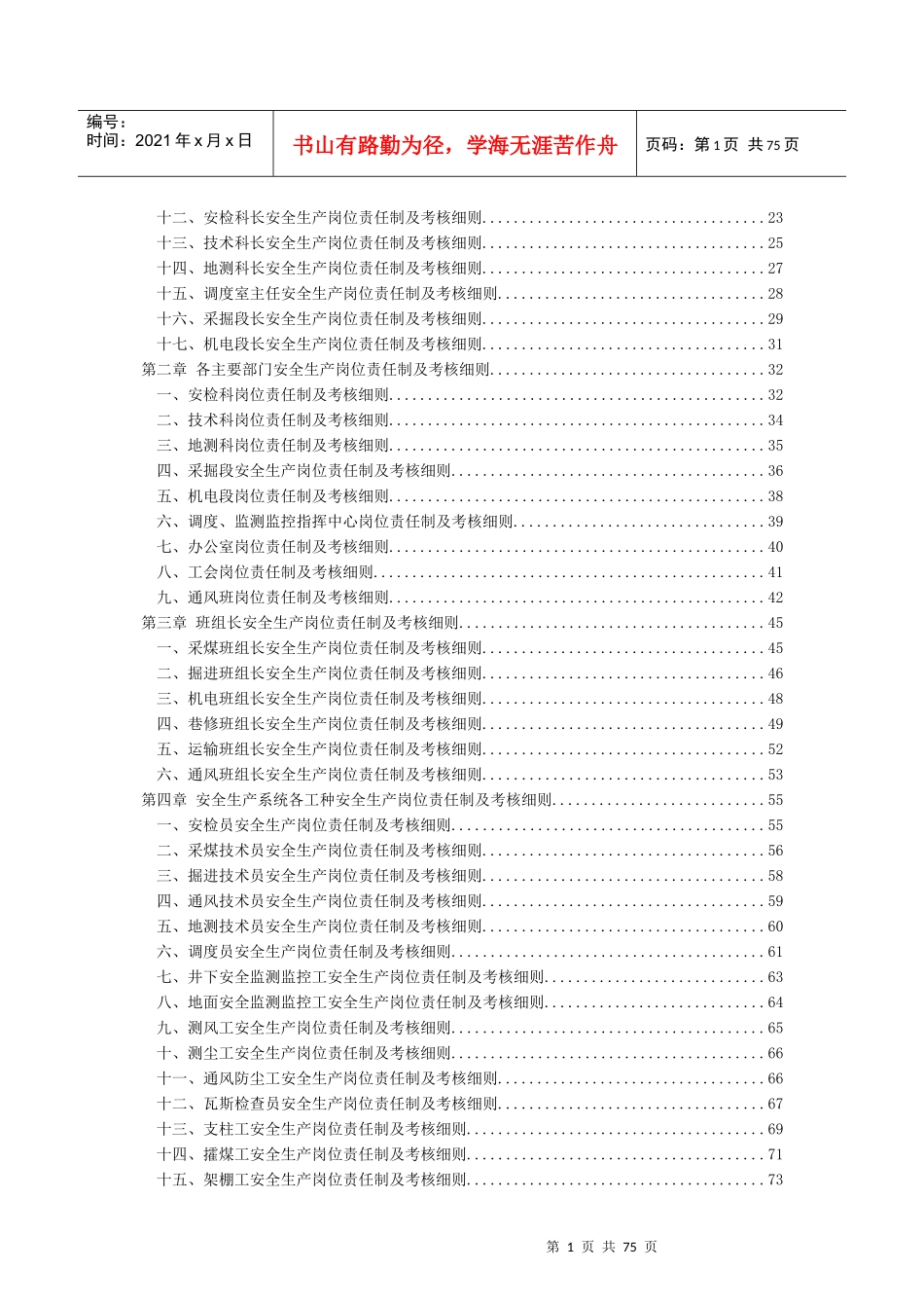 长煤矿岗位职责考核培训资料_第2页