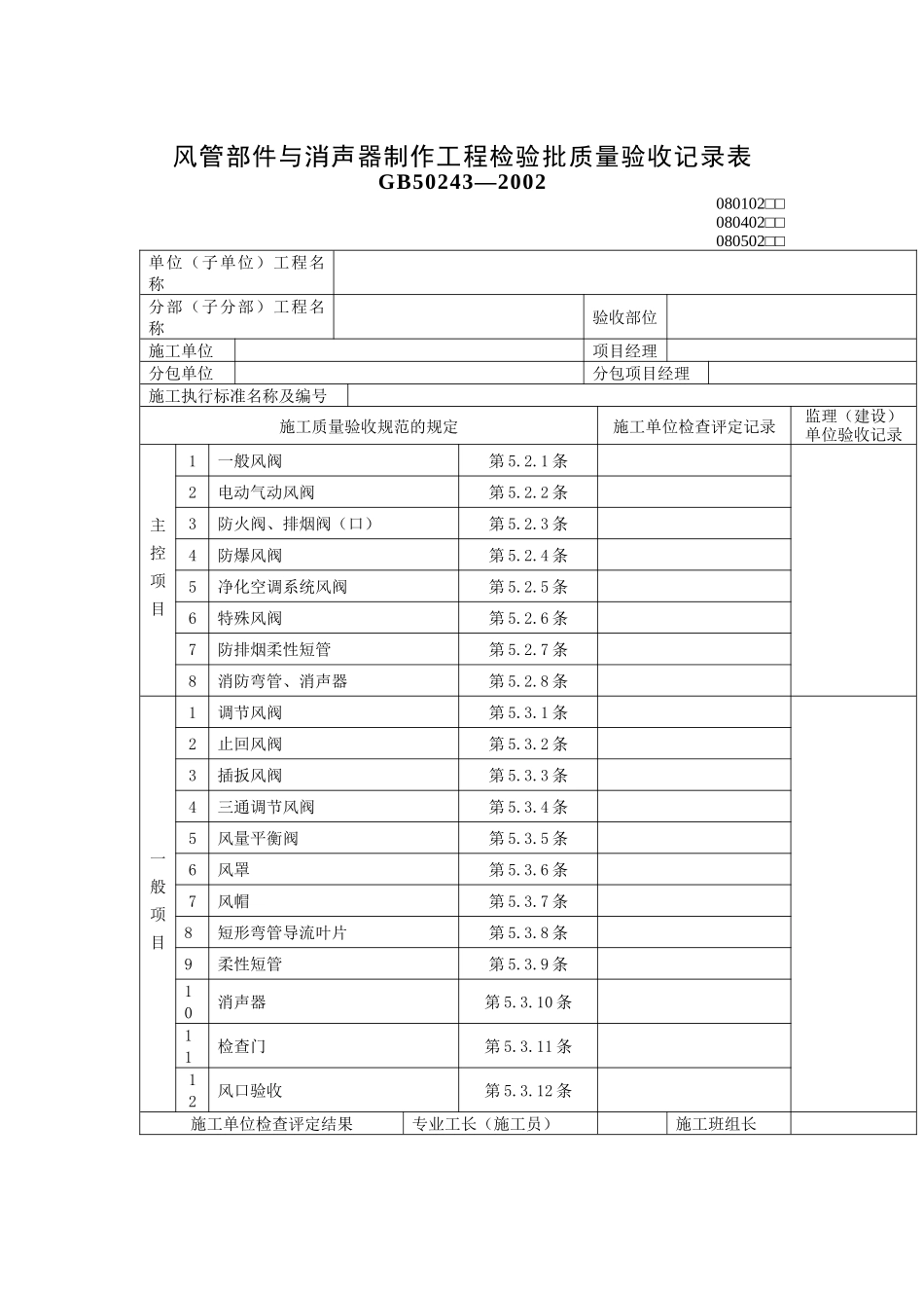 风管部件与消声器制作工程施工质量验收标准_第1页