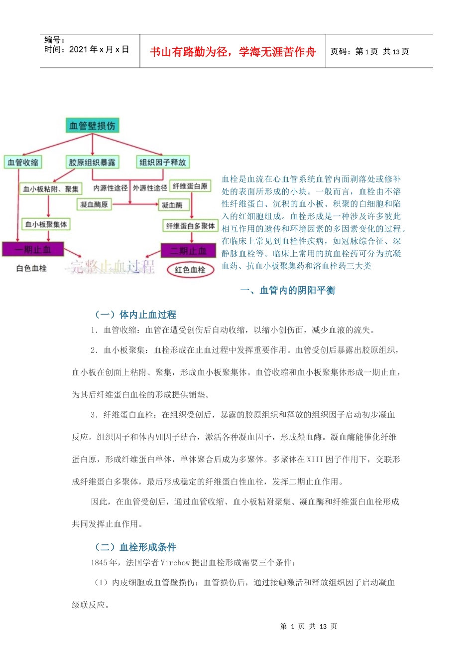 血栓性疾病简要概述_第1页