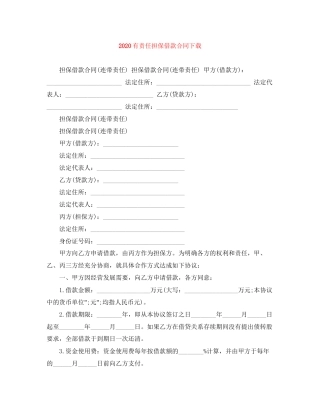 有责任担保借款合同下载