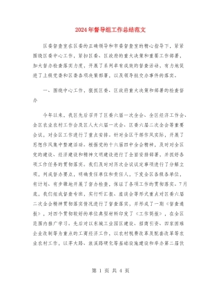 2024年督导组工作总结范文