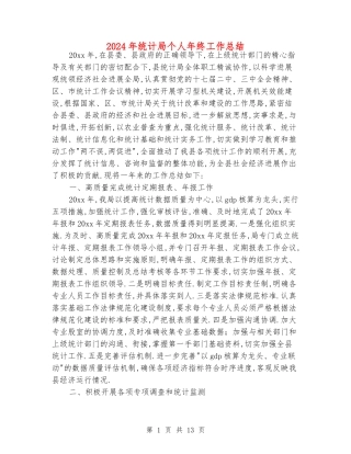 2024年统计局个人年终工作总结