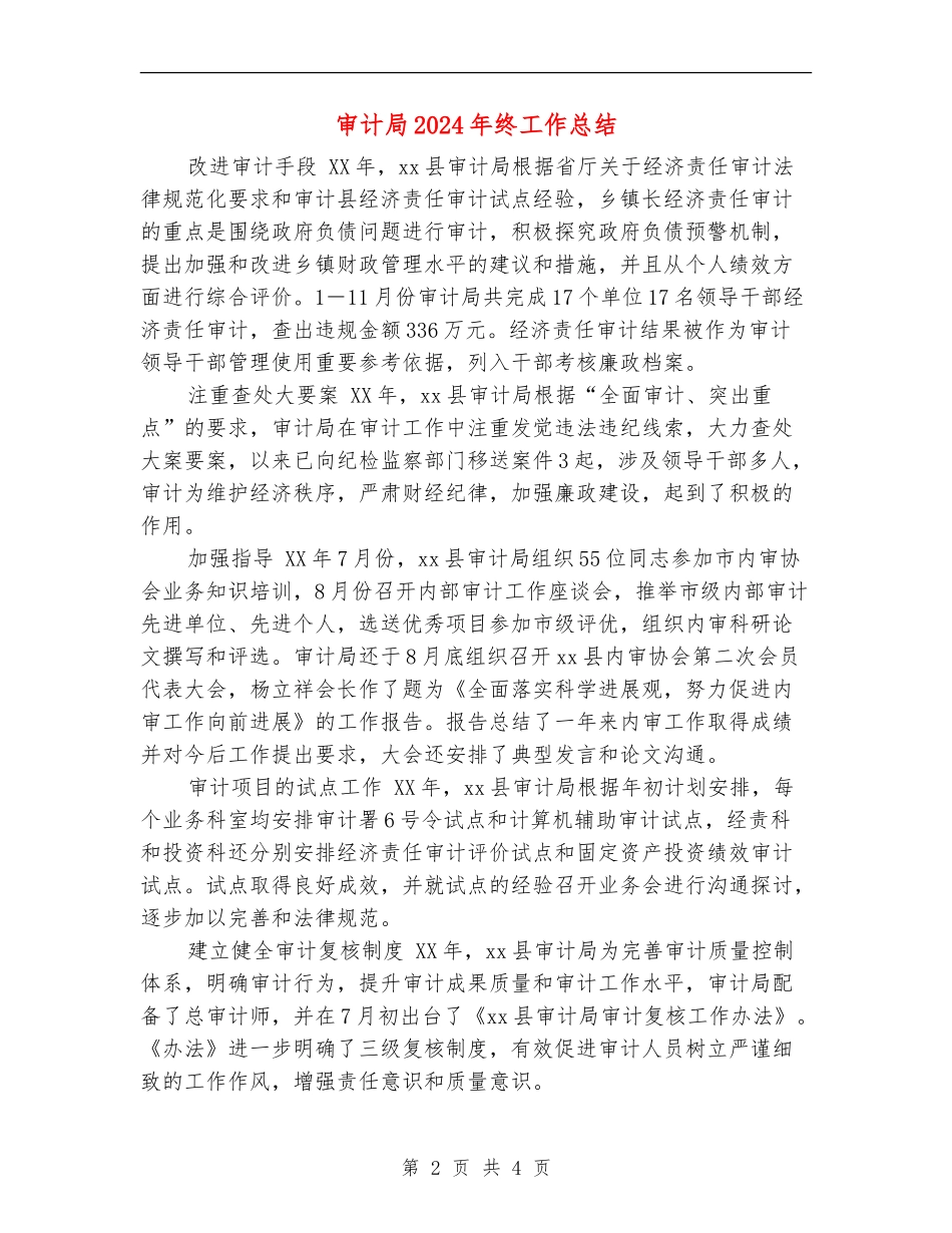 审计局2024年终工作总结_第2页