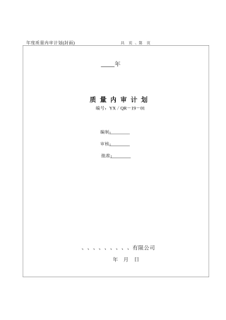 浅析内部审核控制程序