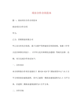 项目合作合同范本3)