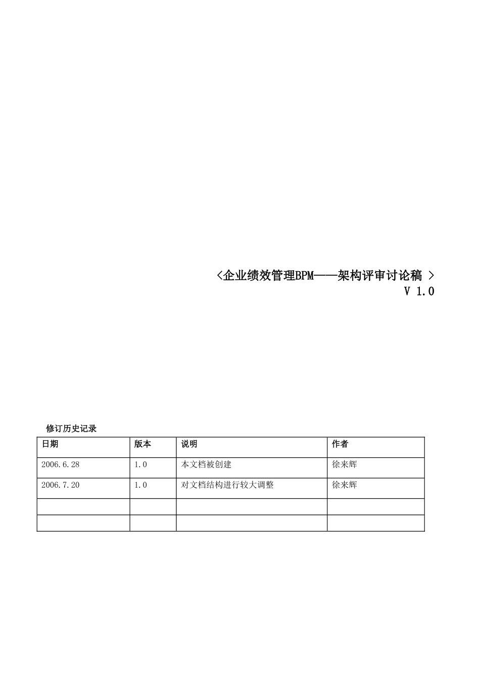 企业绩效管理BPM系统方案——架构评审讨论稿_第1页