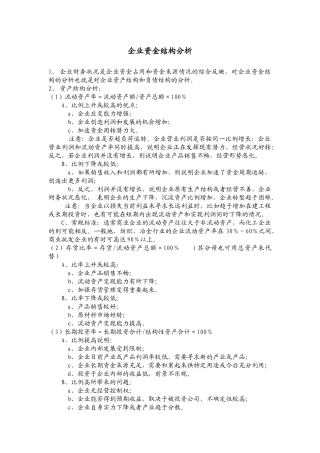 企业资金结构分析