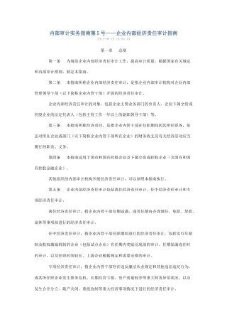 企业内部经济责任审计指南
