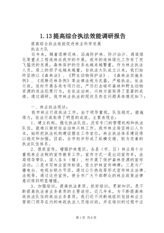1.13提高综合执法效能调研报告