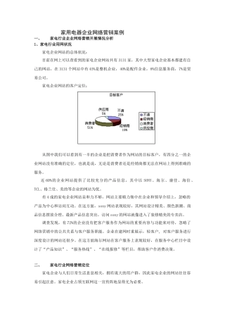 家用电器企业网络营销案例