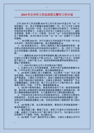 2017年公司年工作总结范文暨年工作计划