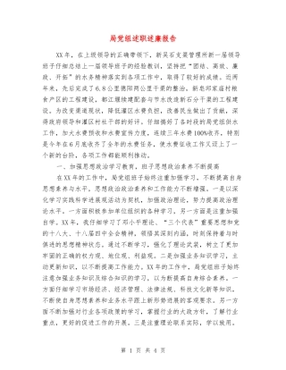 局党组述职述廉报告