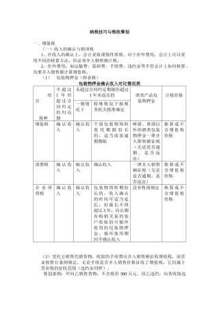 纳税技巧与税收筹划