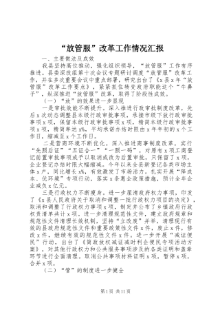 “放管服”改革工作情况汇报