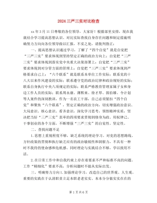 2024三严三实对照检查