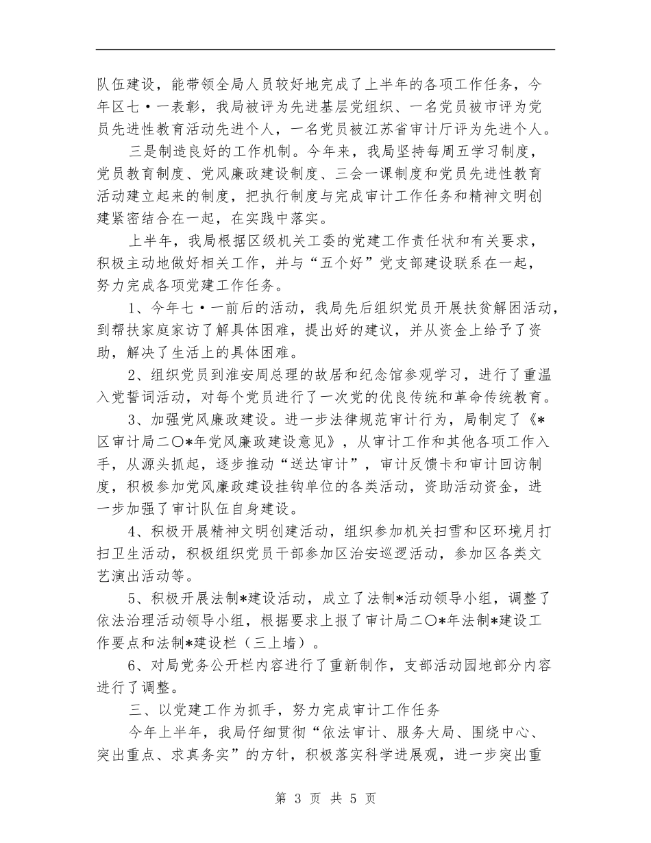审计局上半年党建工作总结【新版】_第3页