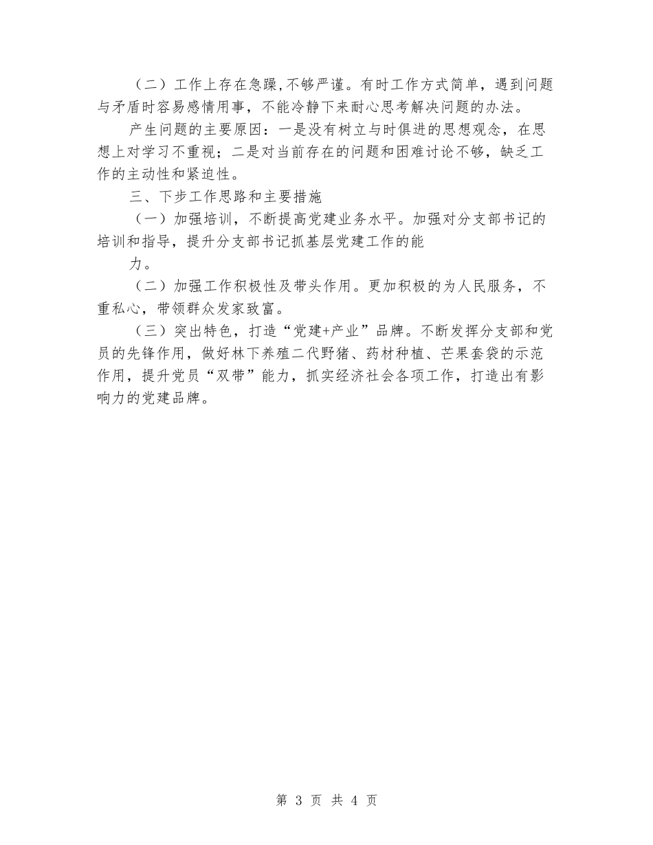 村分支书记抓基层党建工作述职报告_第3页