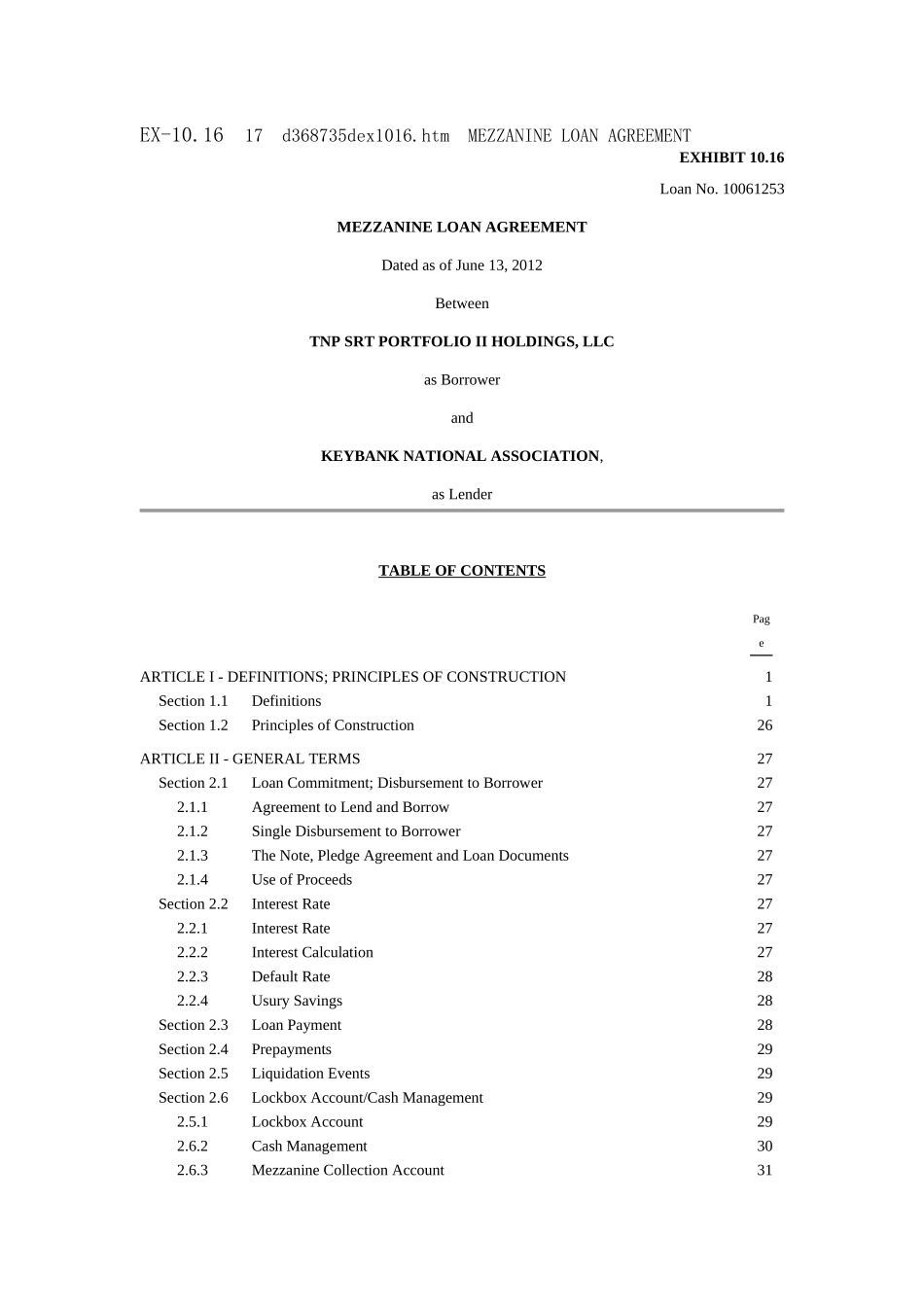 夹层贷款协议_第1页