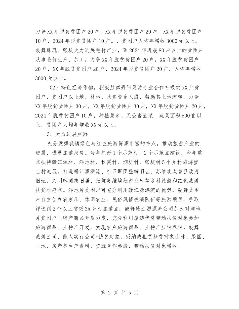 2024年XX镇扶贫开发工作初步计划与2024年Yesterday-Once-More计划书范文汇编_第2页