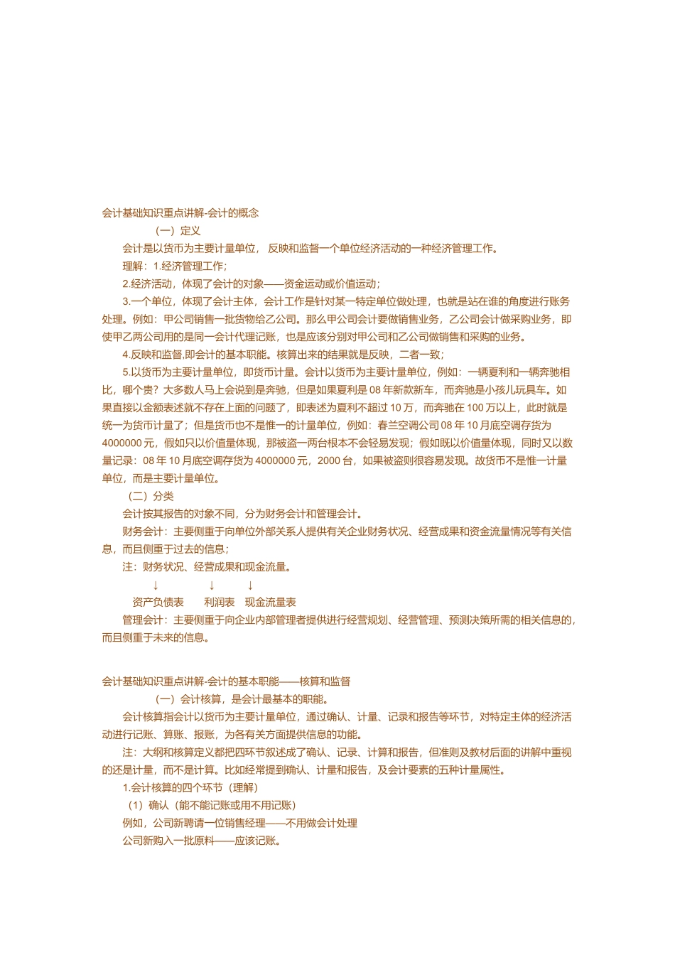 会计基础知识重点讲解-会计的概念_第1页