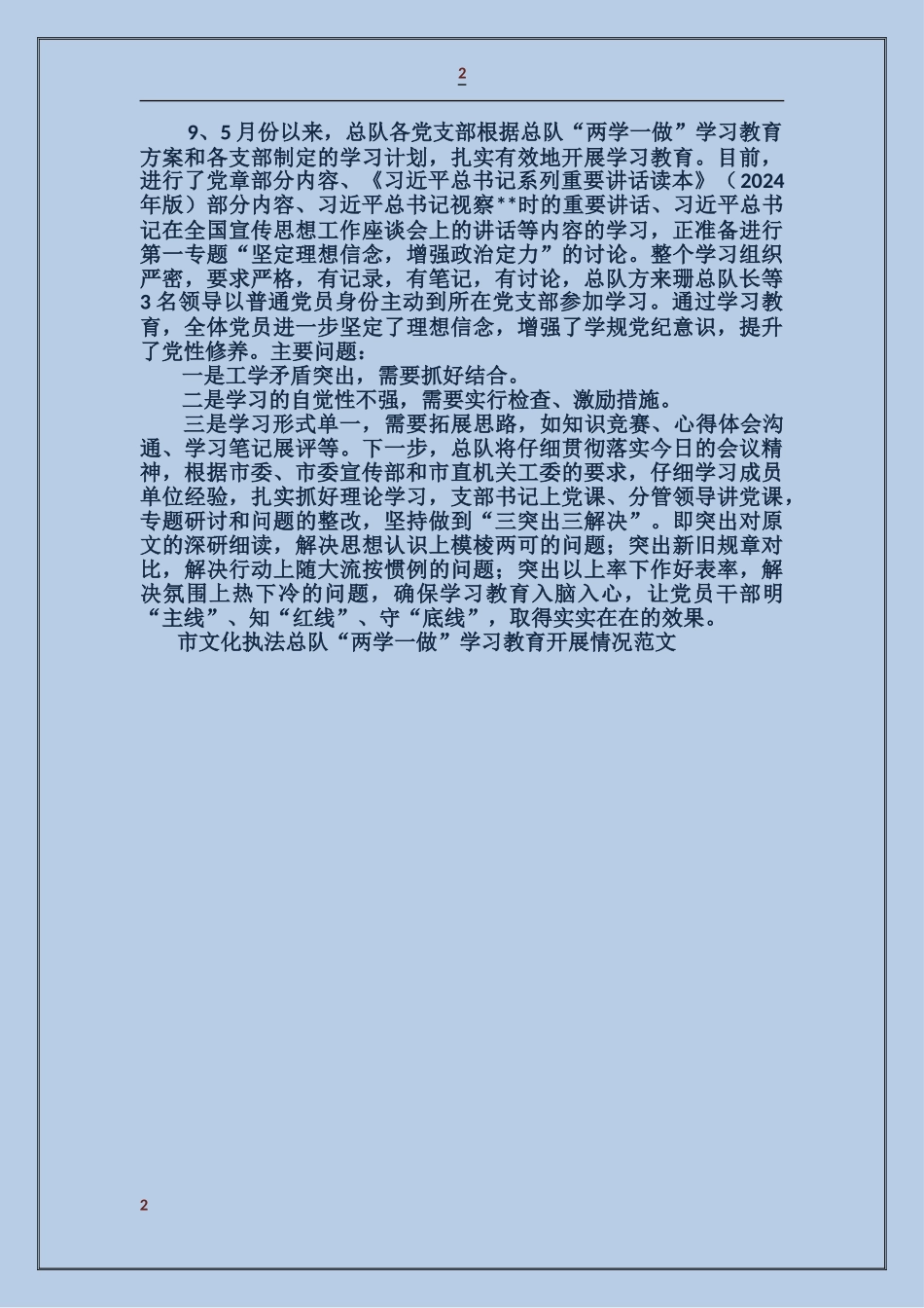 市文化执法总队“两学一做”学习教育开展情况_第2页