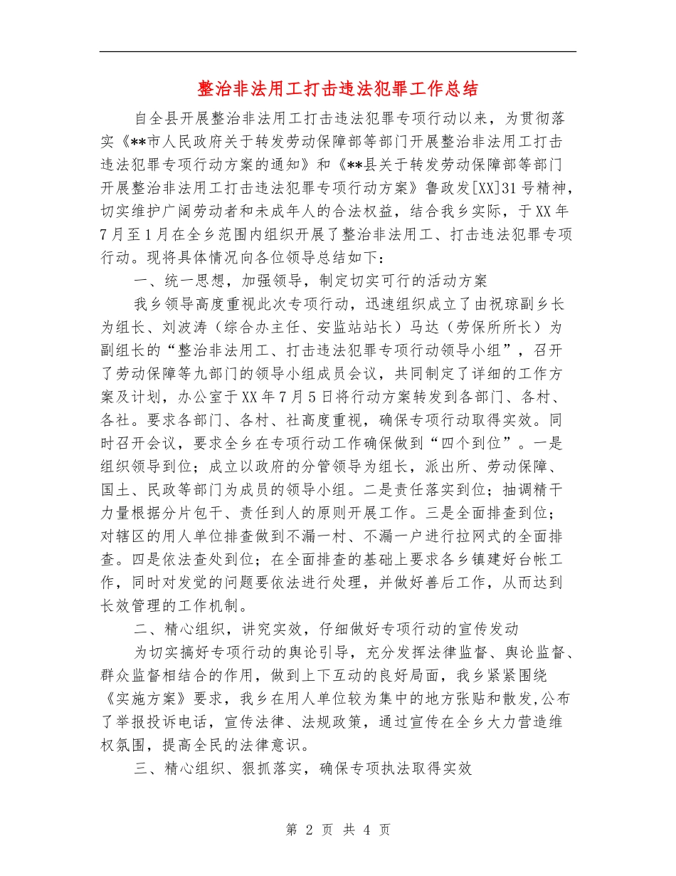 整治非法用工打击违法犯罪工作总结_第2页
