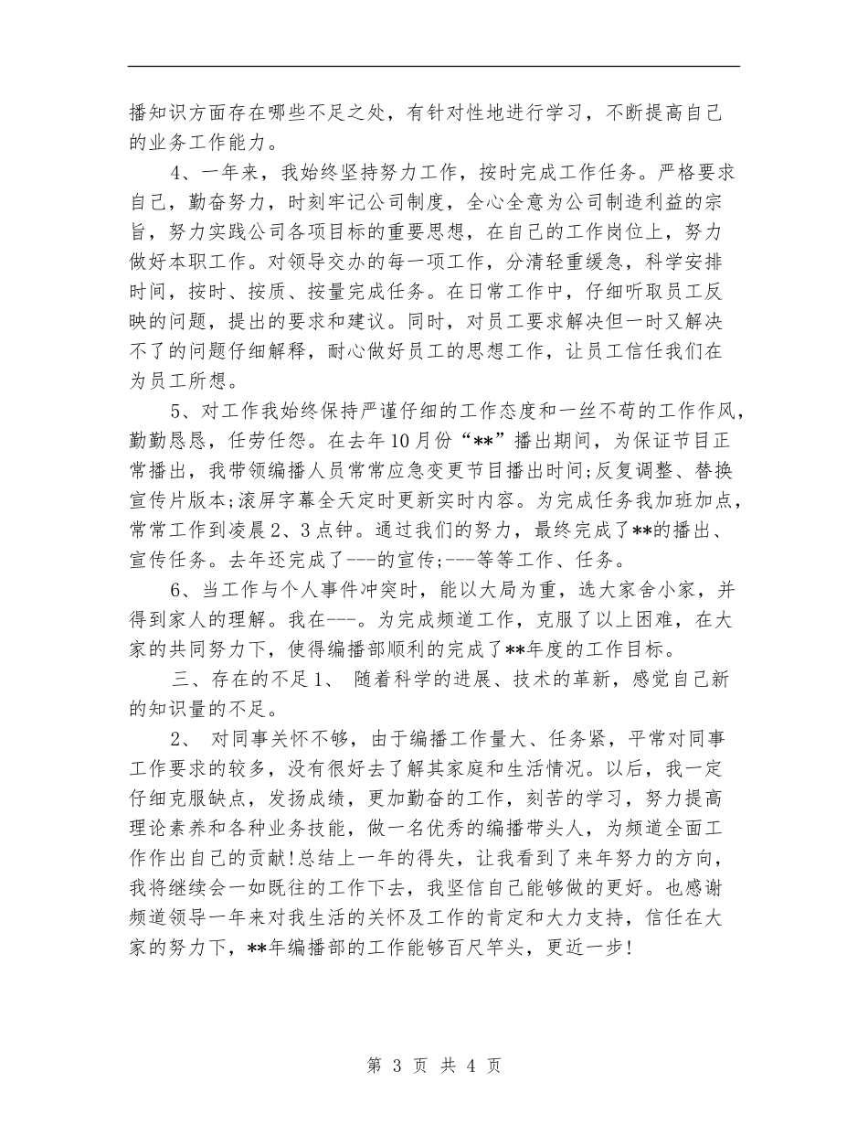 电视编辑年度个人工作总结2024_第3页