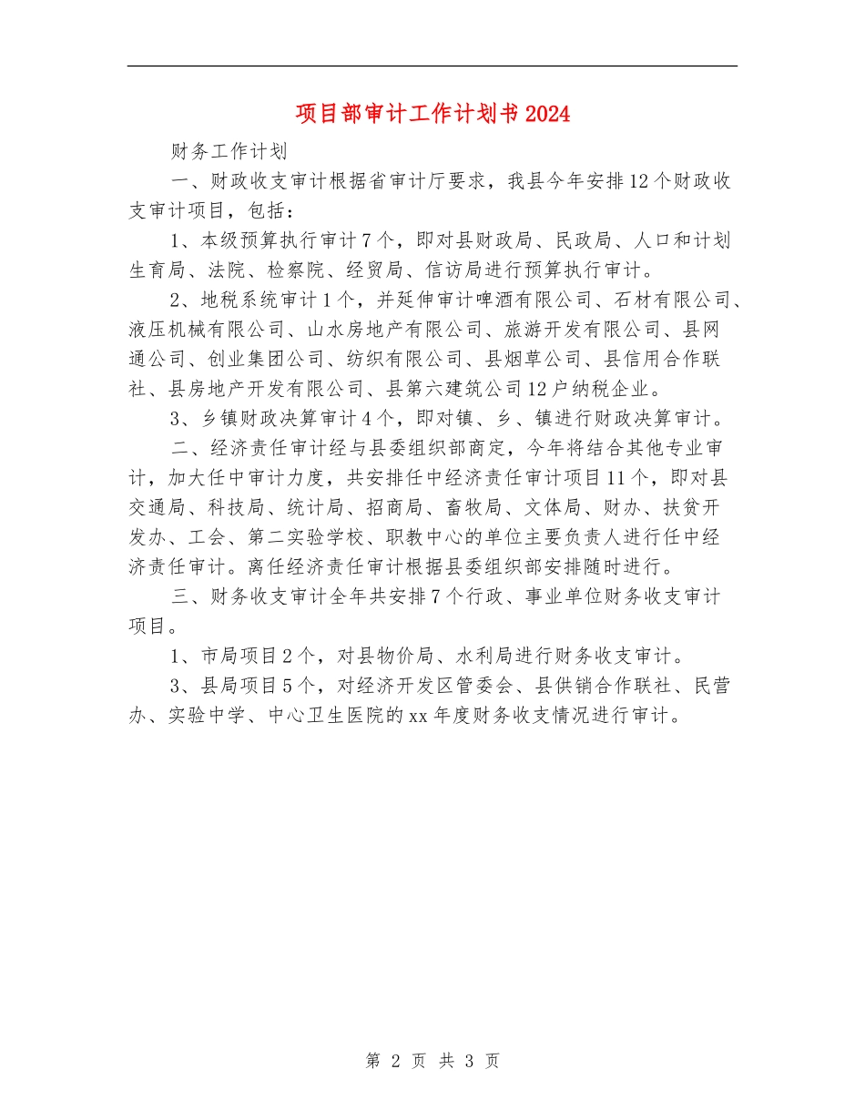 项目部审计工作计划书2024_第2页