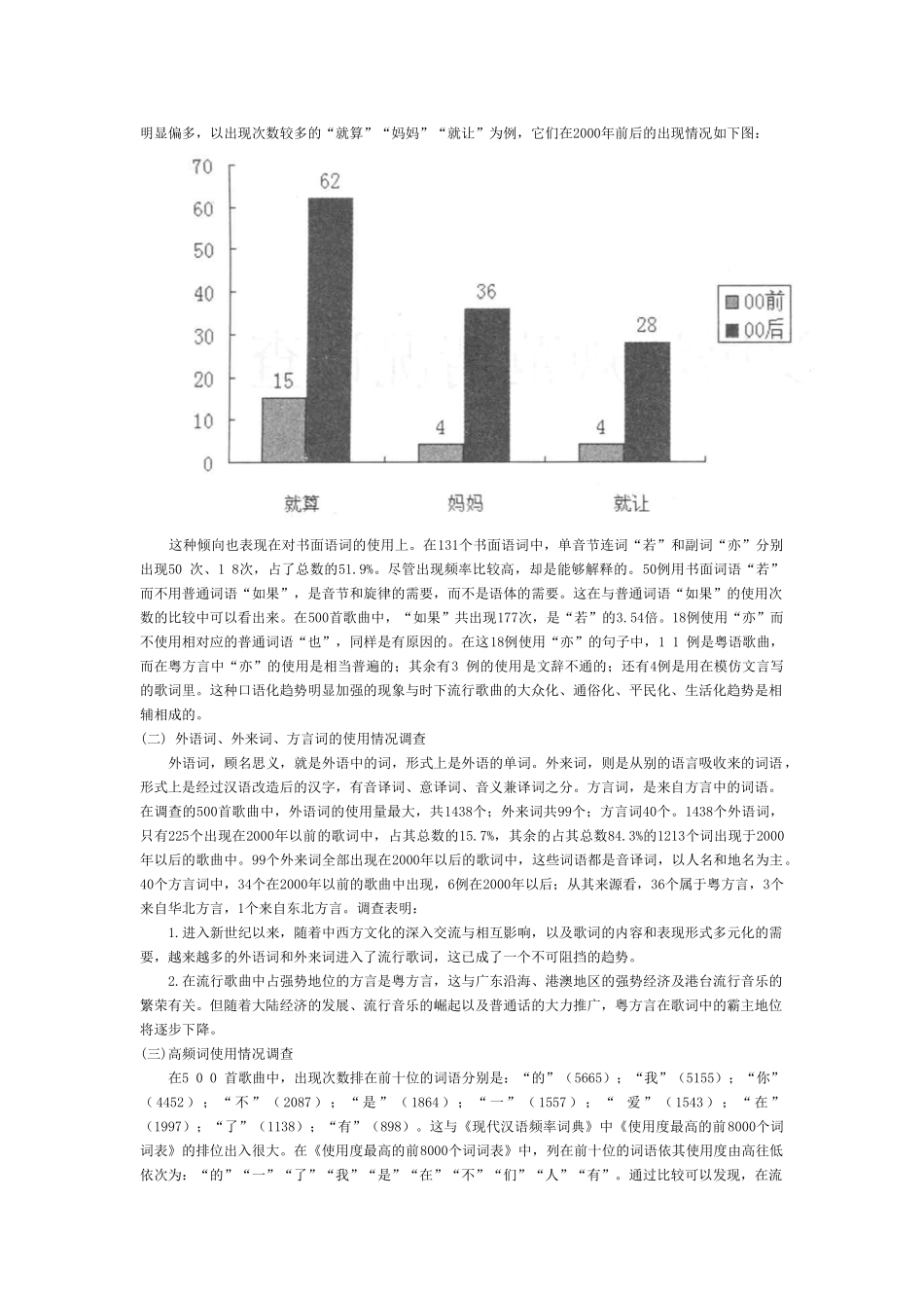 流行歌曲歌词的用词及语法规范情况调查_第2页