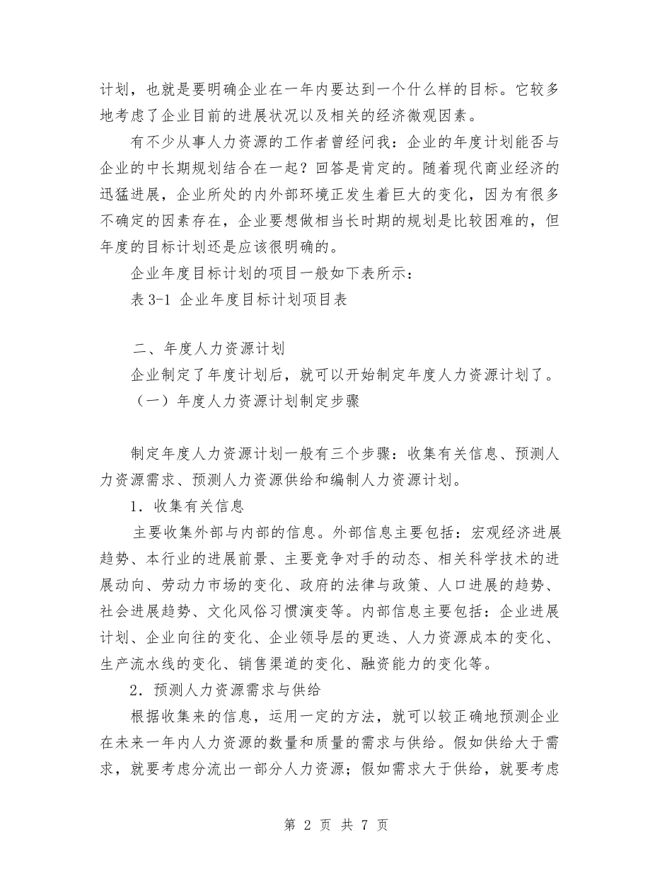 2024年年度人力资源计划与2024年年度供应室工作总结及年工作计划范文汇编.doc_第2页