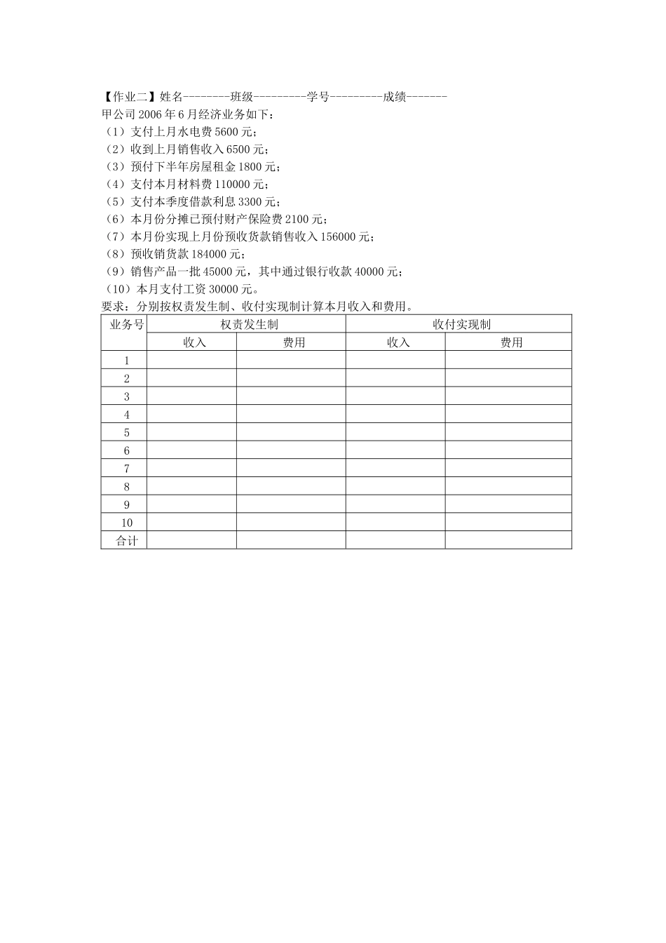 会计学基础练习试题_第2页