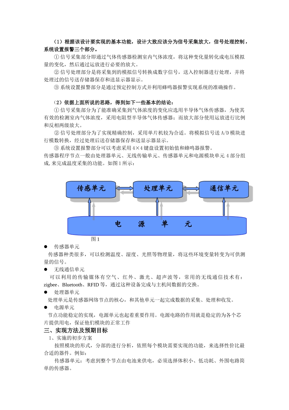 基于单片机的煤气报警器设计1开题报告_第3页