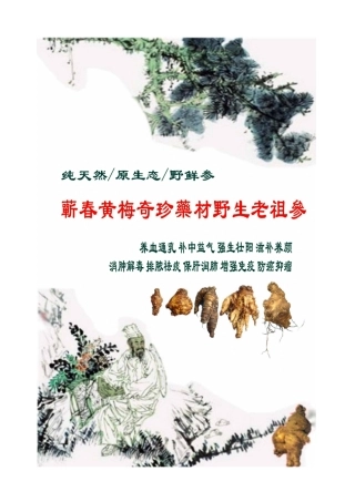 蕲春黄梅奇珍野生药材-老祖参