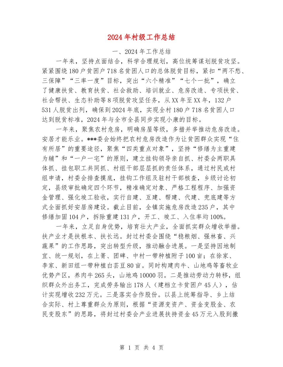 2024年村级工作总结_第1页