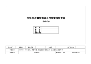内审检查表(按部门)