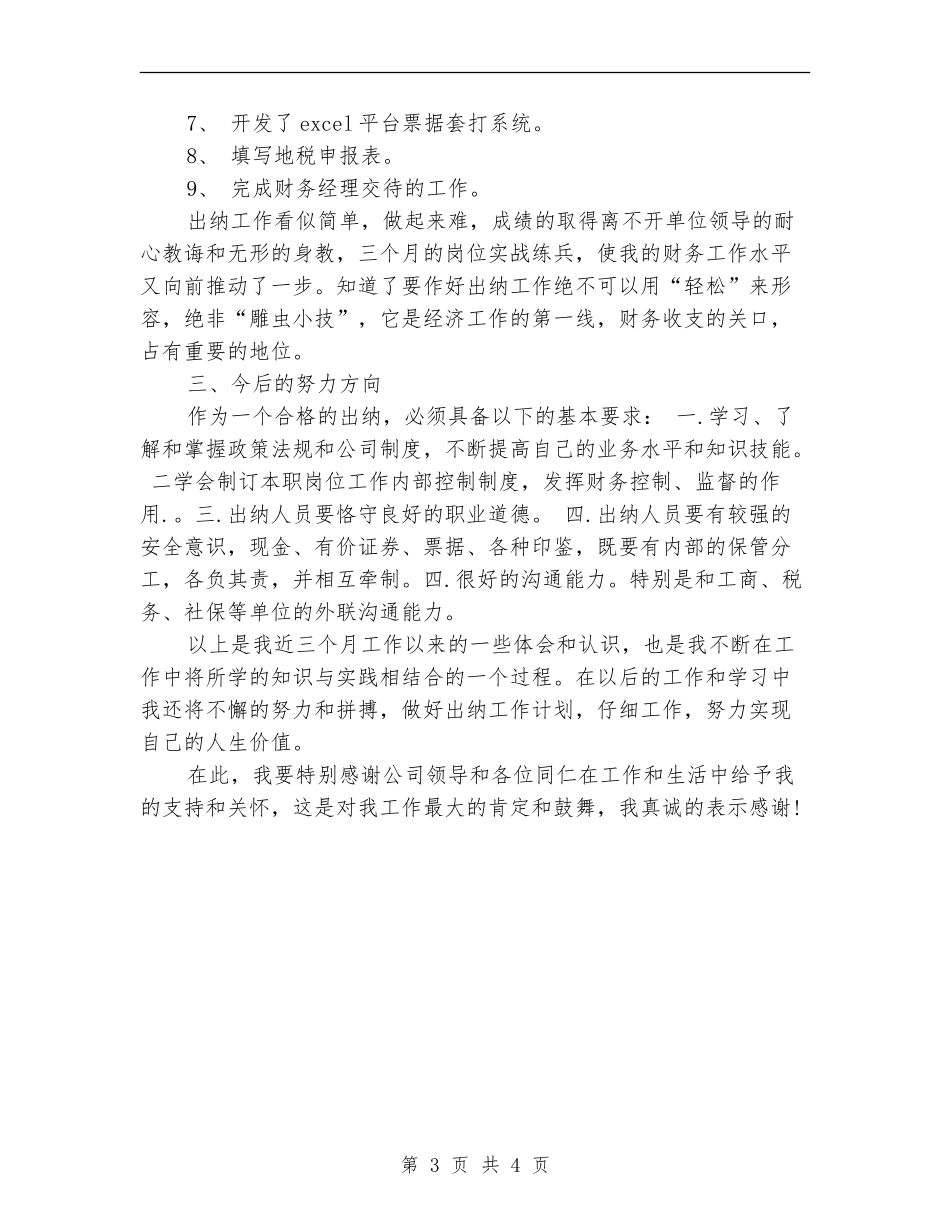 出纳试用期工作总结与计划.doc_第3页