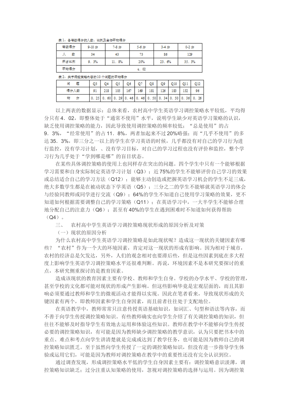 农村高中学生英语学习调控策略的现状与对策_第2页