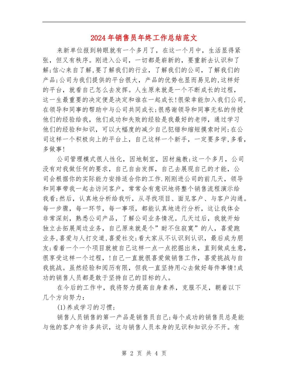 2024年销售员年终工作总结范文_第2页