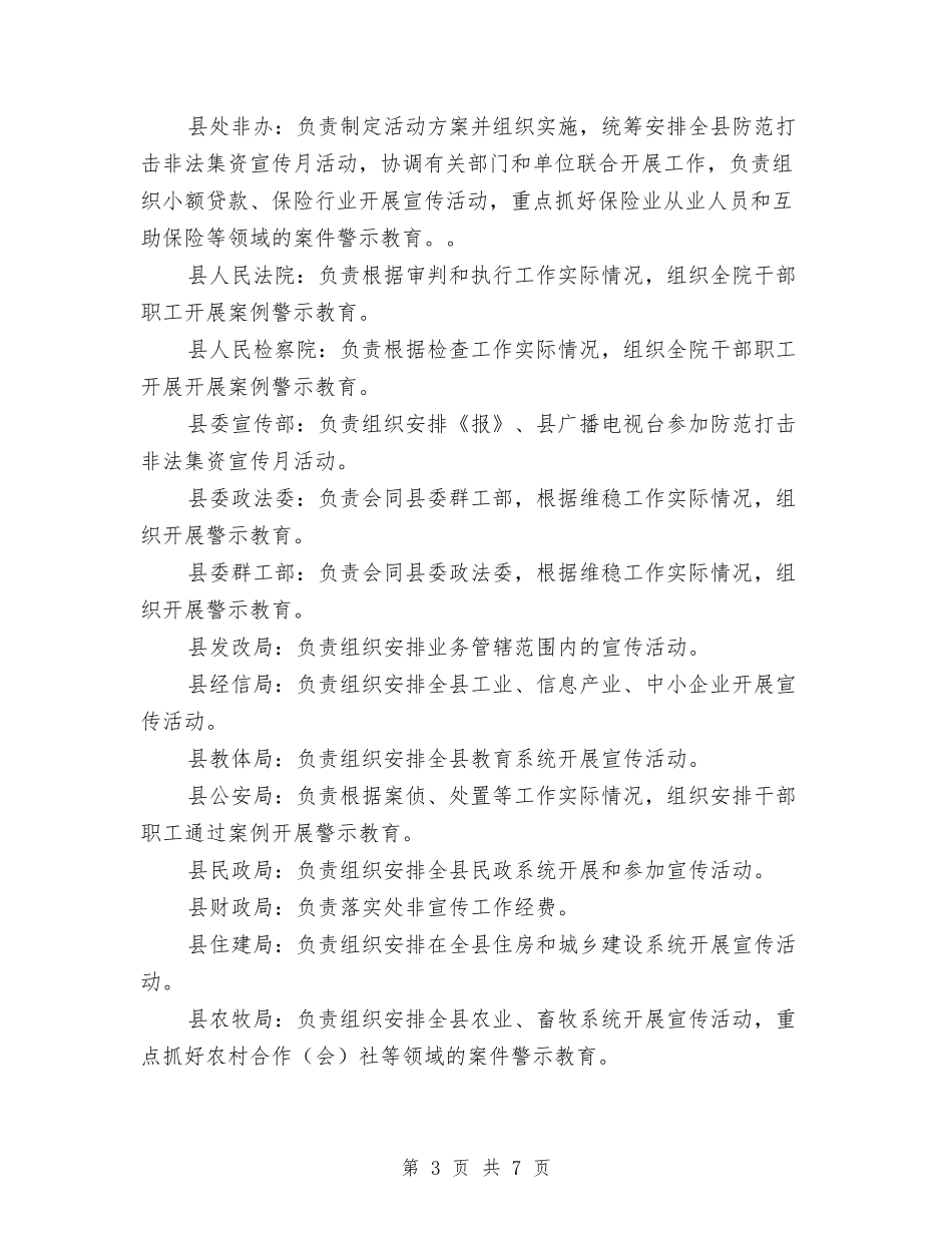 2024年防范打击非法集资宣传月工作方案与2024年防雷安全大检查实施方案汇编_第3页