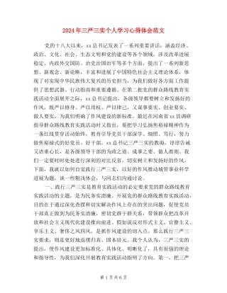 2024年三严三实个人学习心得体会范文