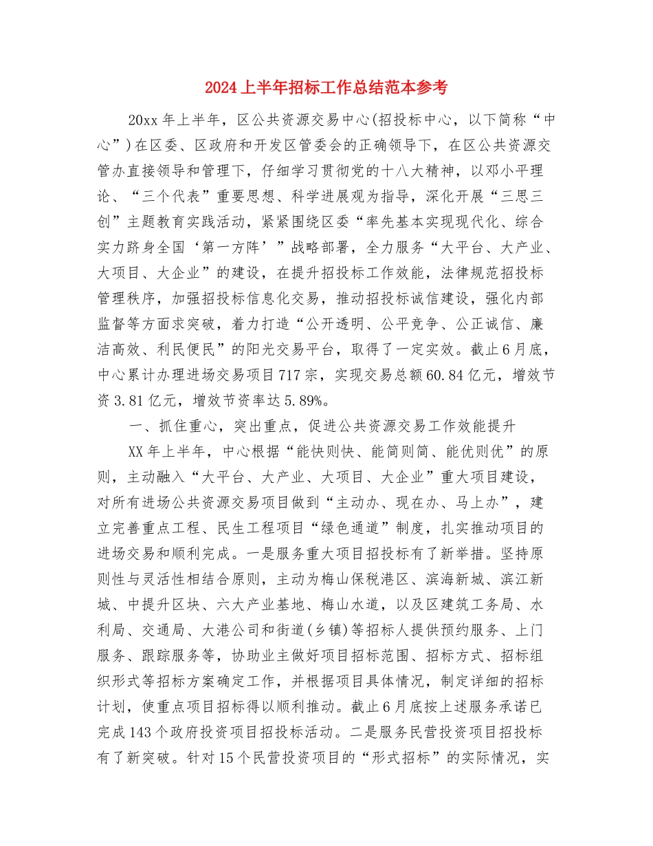 2024上半年技术工作总结范文与2024上半年招标工作总结范本参考汇编_第2页
