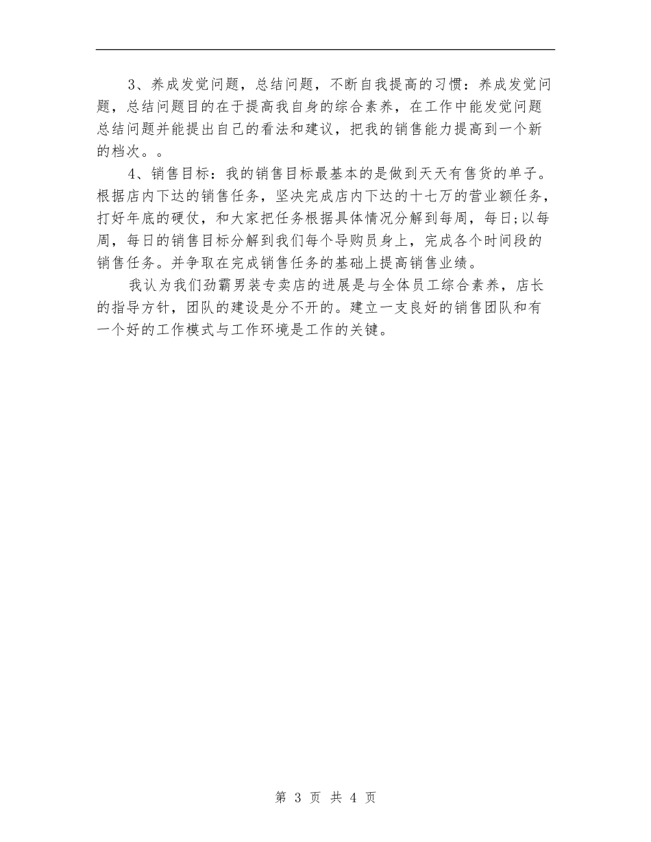 2024服装销售月工作总结_第3页