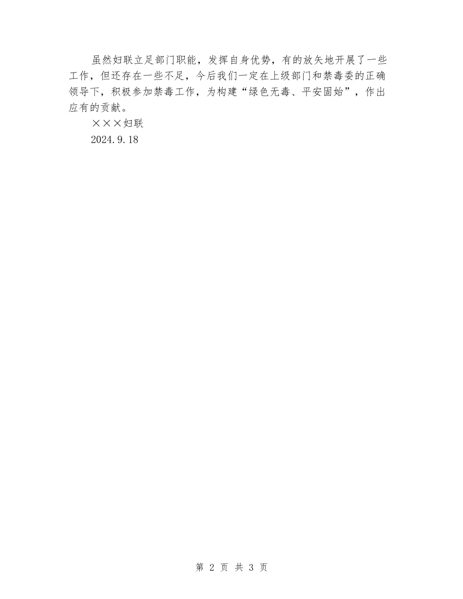 2024年妇联禁毒工作总结_第2页