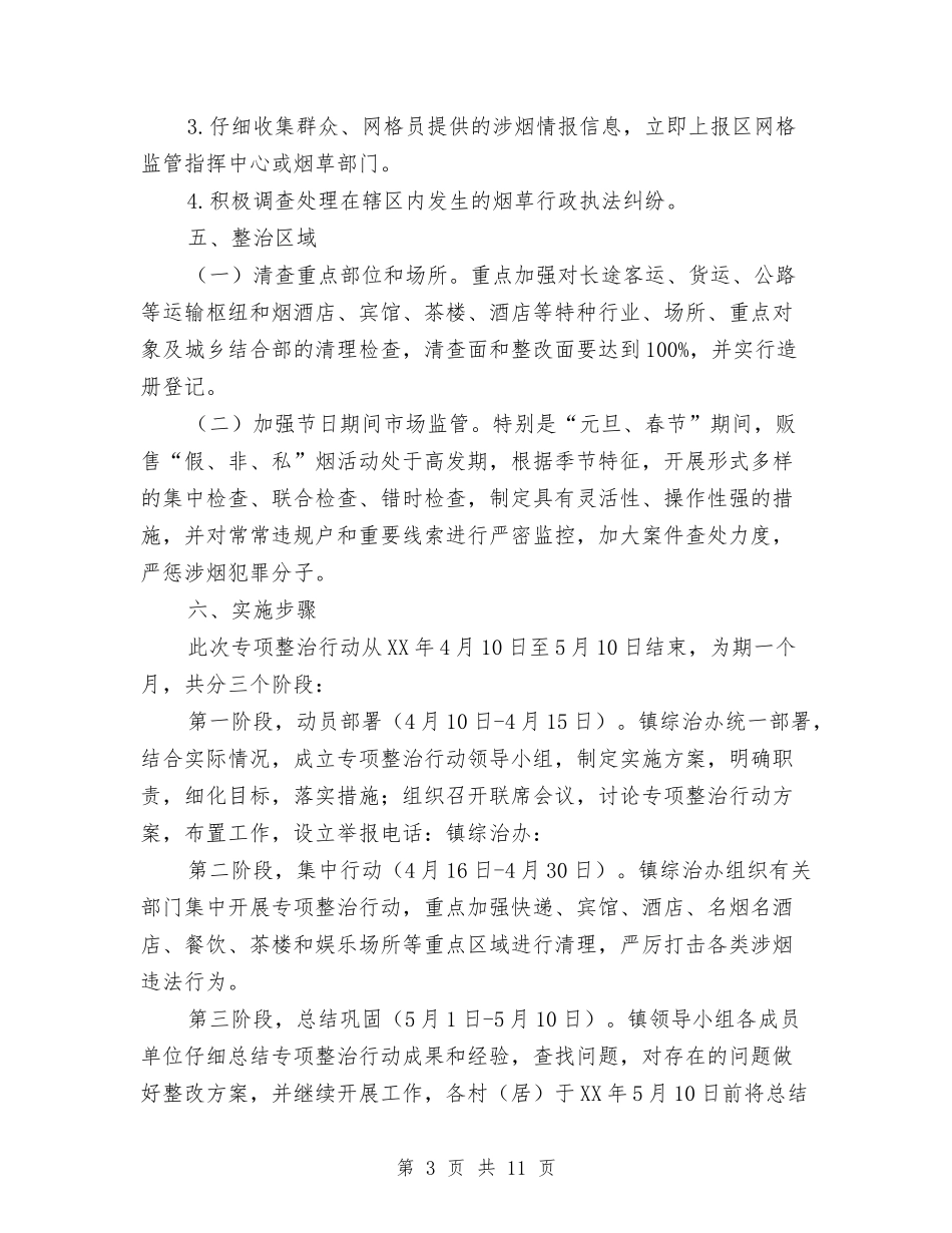 2024年烟草市场专项整治行动方案与2024年物价局工作要点及分工方案汇编_第3页