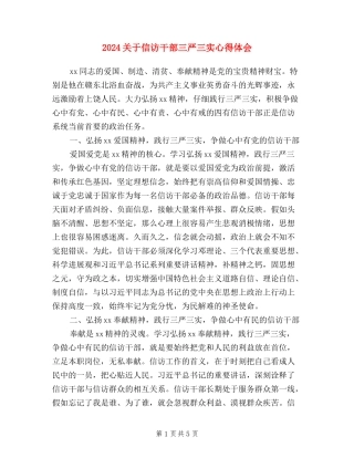 2024关于信访干部三严三实心得体会