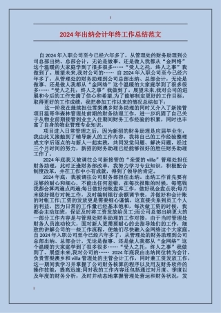 2017年出纳会计年终工作总结范文