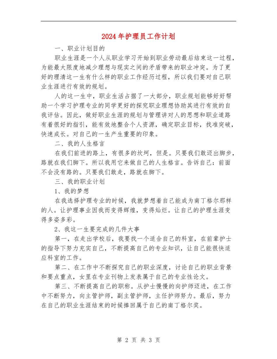 2024年护理员工作计划_第2页