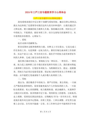 2024年三严三实专题教育学习心得体会