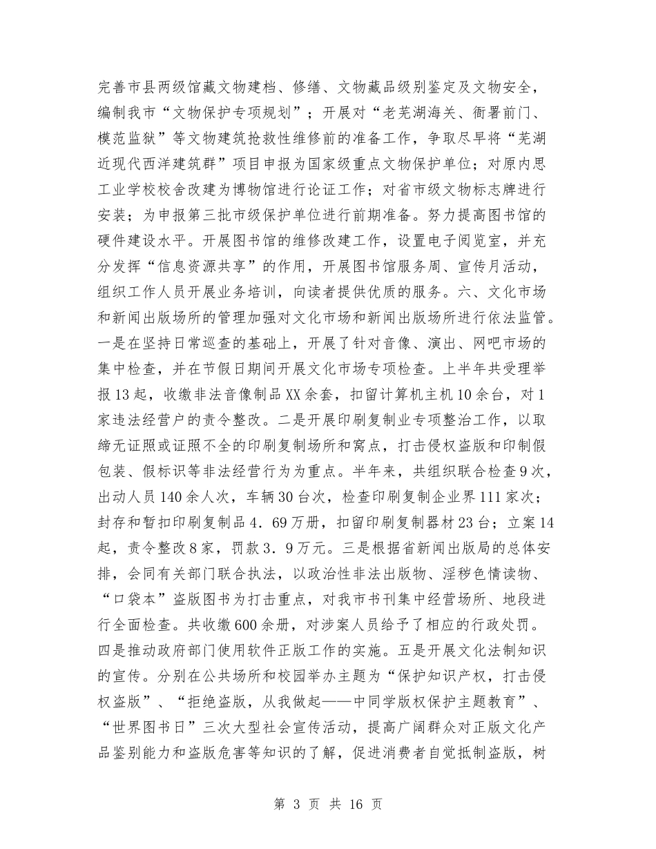 2024年上半年文化市场工作总结与2024年上半年新村镇党建工作总结范文汇编_第3页