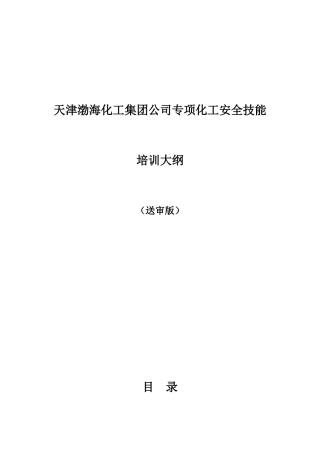 某化工集团公司专项化工安全技能培训教材